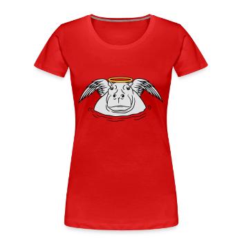 engel lieb gut fluegel heiligenschein ri - Frauen Premium Bio T-Shirt - Rot - Vorne - Mia (176cm)