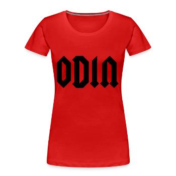 Odin God - T-shirt bio Premium Femme - rouge - Devant - Mia (176cm)
