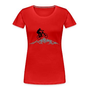 Sport - Fahrrad Downhill Biken Berge - Frauen Premium Bio T-Shirt - Rot - Vorne - Mia (176cm)