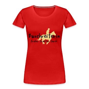 Buschreiterin - Frauen Premium Bio T-Shirt - Rot - Vorne - Mia (176cm)