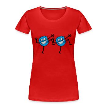 2 tanzende Monster - Frauen Premium Bio T-Shirt - Rot - Vorne - Mia (176cm)