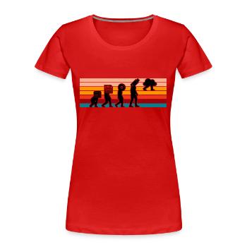 Evolution Of Man Coding Software Developer Program - Frauen Premium Bio T-Shirt - Rot - Vorne - Mia (176cm)