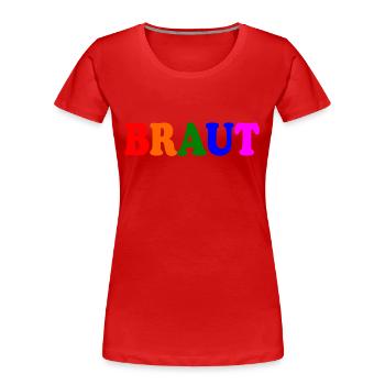 Braut - Frauen Premium Bio T-Shirt - Rot - Vorne - Mia (176cm)