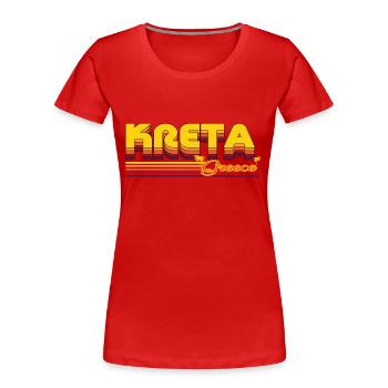 Crete: Summery retro design - Women's Premium Organic T-Shirt - red - Front - Mia (176cm)