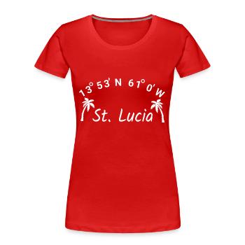 St. Lucia Karibik Insel Saint Lucia Urlaub Idee - Frauen Premium Bio T-Shirt - Rot - Vorne - Mia (176cm)