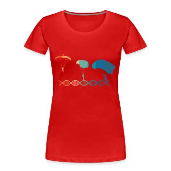 Fallschirme sind Teil meiner DNA - Frauen Premium Bio T-Shirt - Rot - Vorne - Mia (176cm)