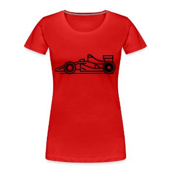 F1-Rennwagen - Frauen Premium Bio T-Shirt - Rot - Vorne - Mia (176cm)