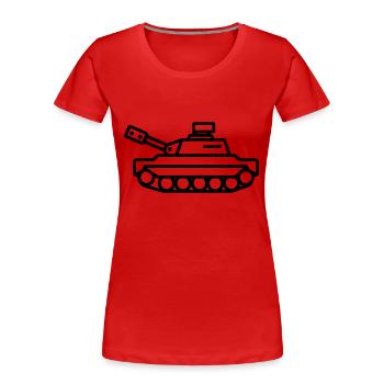 Panzer - Frauen Premium Bio T-Shirt - Rot - Vorne - Mia (176cm)