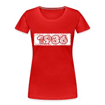 Zahl 1986 - Frauen Premium Bio T-Shirt - Rot - Vorne - Mia (176cm)
