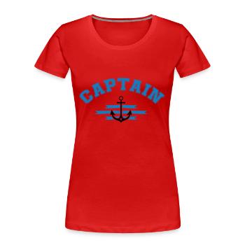 Anker Captain - Frauen Premium Bio T-Shirt - Rot - Vorne - Mia (176cm)