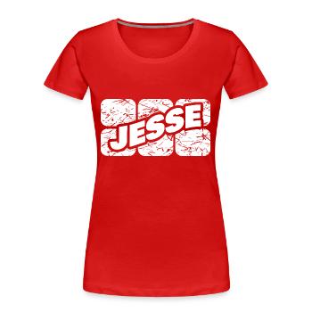 Cadeau pour Jesse - T-shirt bio Premium Femme - rouge - Devant - Mia (176cm)