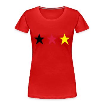 German Trible - Frauen Premium Bio T-Shirt - Rot - Vorne - Mia (176cm)