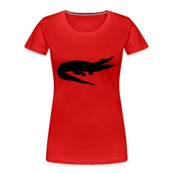 krokodil_schwarz_65 - T-shirt bio Premium Femme - rouge - Devant - Mia (176cm)