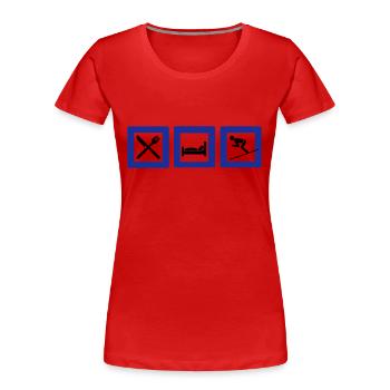 skis - Women's Premium Organic T-Shirt - red - Front - Mia (176cm)