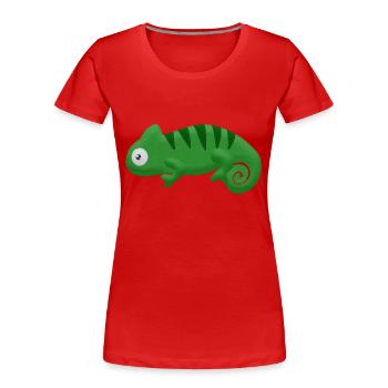 Felt Chameleon - Frauen Premium Bio T-Shirt - Rot - Vorne - Mia (176cm)