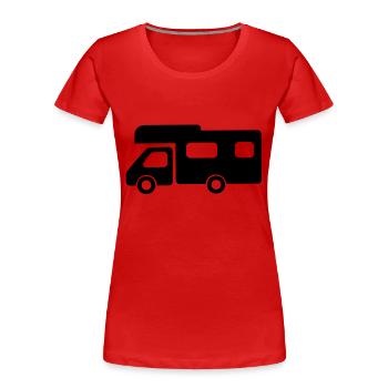 Wohnmobil - Frauen Premium Bio T-Shirt - Rot - Vorne - Mia (176cm)