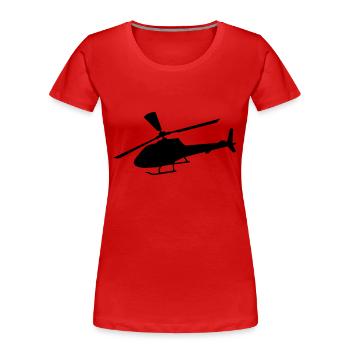hubschrauber - Frauen Premium Bio T-Shirt - Rot - Vorne - Mia (176cm)
