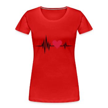 Heart rate, pulse, heartbeat, I love you, Infinity - Women's Premium Organic T-Shirt - red - Front - Mia (176cm)