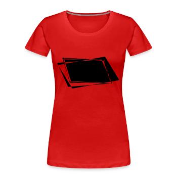 Arrière-plan asymétrique - T-shirt bio Premium Femme - rouge - Devant - Mia (176cm)