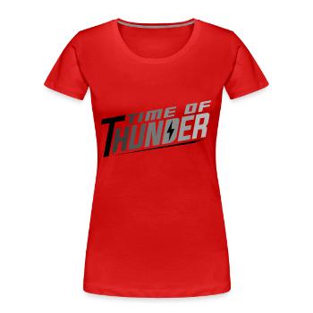 COLORMIX POWER - Frauen Premium Bio T-Shirt - Rot - Vorne - Mia (176cm)