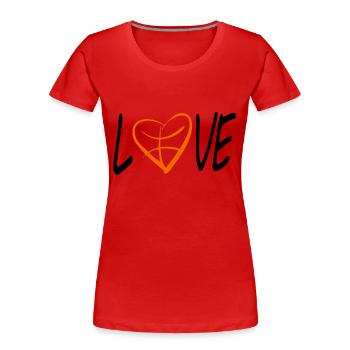 Aimer le basketball - T-shirt bio Premium Femme - rouge - Devant - Mia (176cm)