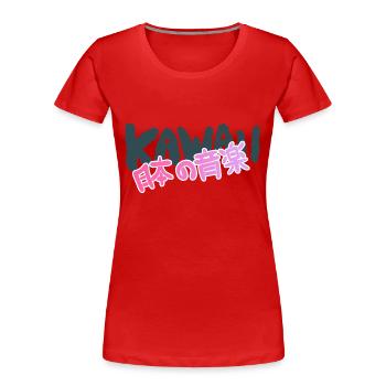 Kawaii Text - Frauen Premium Bio T-Shirt - Rot - Vorne - Mia (176cm)