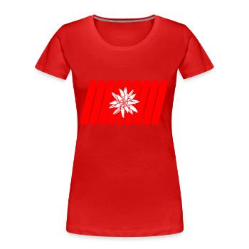 Swiss flag - Women's Premium Organic T-Shirt - red - Front - Mia (176cm)