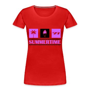 Été - T-shirt bio Premium Femme - rouge - Devant - Mia (176cm)