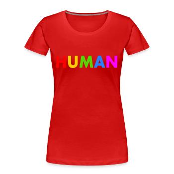 Human - Women's Premium Organic T-Shirt - red - Front - Mia (176cm)