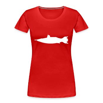 Fantasie Unterseeboot, Silhouette - Frauen Premium Bio T-Shirt - Rot - Vorne - Mia (176cm)