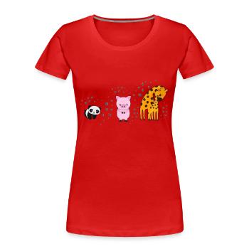 Evolution - Animals - Women's Premium Organic T-Shirt - red - Front - Mia (176cm)