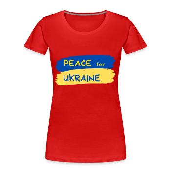 A symbol of peace for Ukraine. Show your opinion! - Women's Premium Organic T-Shirt - red - Front - Mia (176cm)