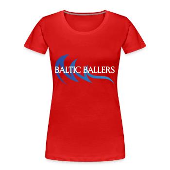 Baltic Ballers Design - Frauen Premium Bio T-Shirt - Rot - Vorne - Mia (176cm)