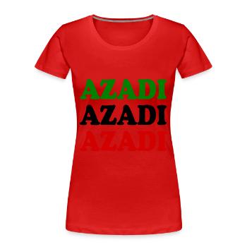 Azadi - T-shirt bio Premium Femme - rouge - Devant - Mia (176cm)