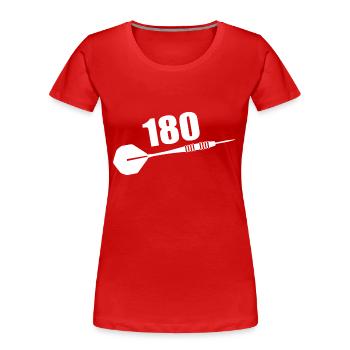 Darts Sports Fun - Women's Premium Organic T-Shirt - red - Front - Mia (176cm)