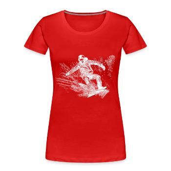 Snowboarding Ride Style Deep Snow Snowboard Move - T-shirt bio Premium Femme - rouge - Devant - Mia (176cm)