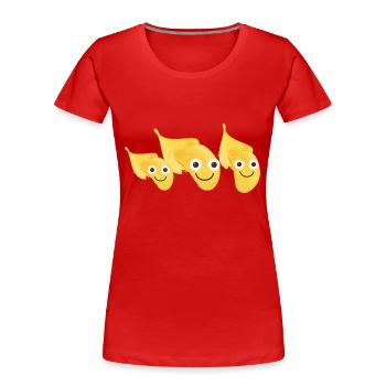 chipsfamilie,chips,knappern,familie - Frauen Premium Bio T-Shirt - Rot - Vorne - Mia (176cm)