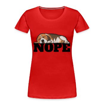 Beagle Chien Nope - T-shirt bio Premium Femme - rouge - Devant - Mia (176cm)