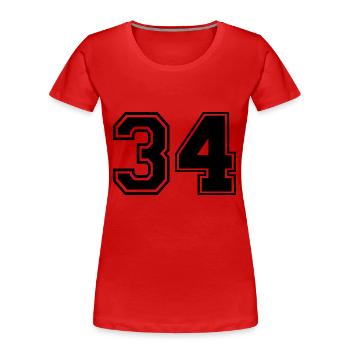 34 - T-shirt bio Premium Femme - rouge - Devant - Mia (176cm)