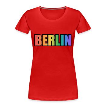 Schwules Berlin - Frauen Premium Bio T-Shirt - Rot - Vorne - Mia (176cm)