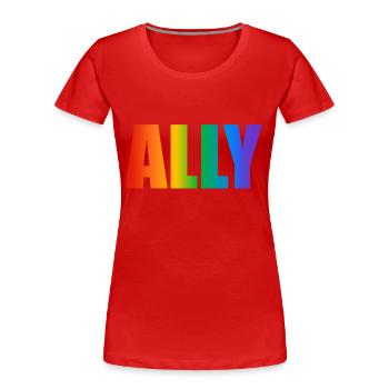 Gay Pride Verbündeter - Frauen Premium Bio T-Shirt - Rot - Vorne - Mia (176cm)