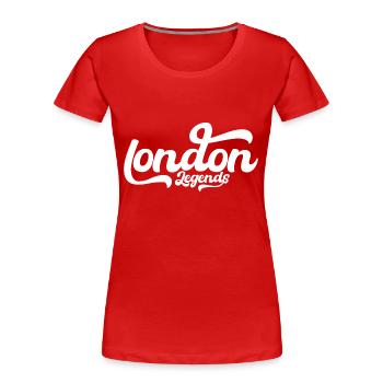 London Legends, Aesthetic - Women's Premium Organic T-Shirt - red - Front - Mia (176cm)