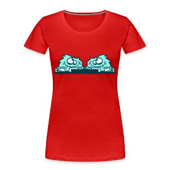 2 DJ Monster Freunde Horror Halloween Mischpult - Frauen Premium Bio T-Shirt - Rot - Vorne - Mia (176cm)