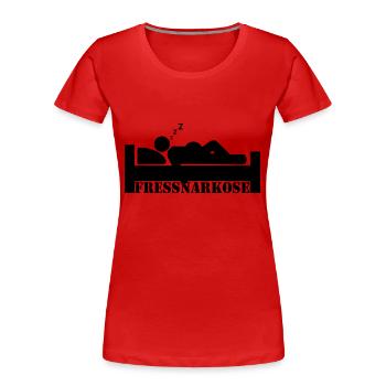 nourriture, boisson, fête, anesthésie, bière, vin, cuisinier - T-shirt bio Premium Femme - rouge - Devant - Mia (176cm)