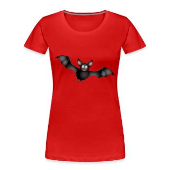 Fledermaus - Frauen Premium Bio T-Shirt - Rot - Vorne - Mia (176cm)