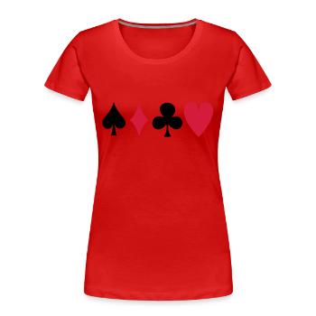 poker - Frauen Premium Bio T-Shirt - Rot - Vorne - Mia (176cm)