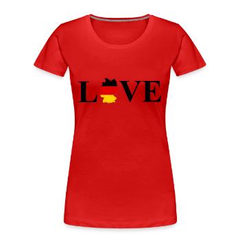I Love Germany - Frauen Premium Bio T-Shirt - Rot - Vorne - Mia (176cm)