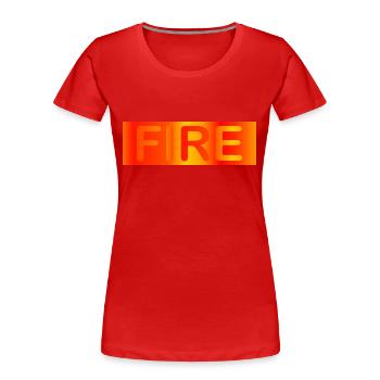 Feu / feu - T-shirt bio Premium Femme - rouge - Devant - Mia (176cm)