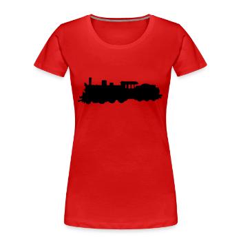 Dampflock - Steam Locomotive - Women's Premium Organic T-Shirt - red - Front - Mia (176cm)