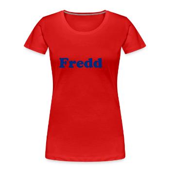 Freddy mit Herz - Frauen Premium Bio T-Shirt - Rot - Vorne - Mia (176cm)